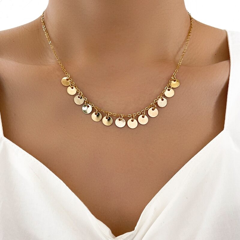 

Disc Chain Necklace, Gold