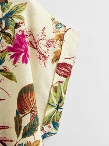 SHEIN LUNE Top bajo con nudo con estampado tropical