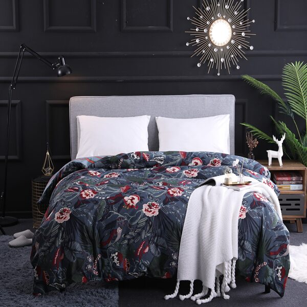 

Flower Print Duvet Cover Without Filler, Multicolor