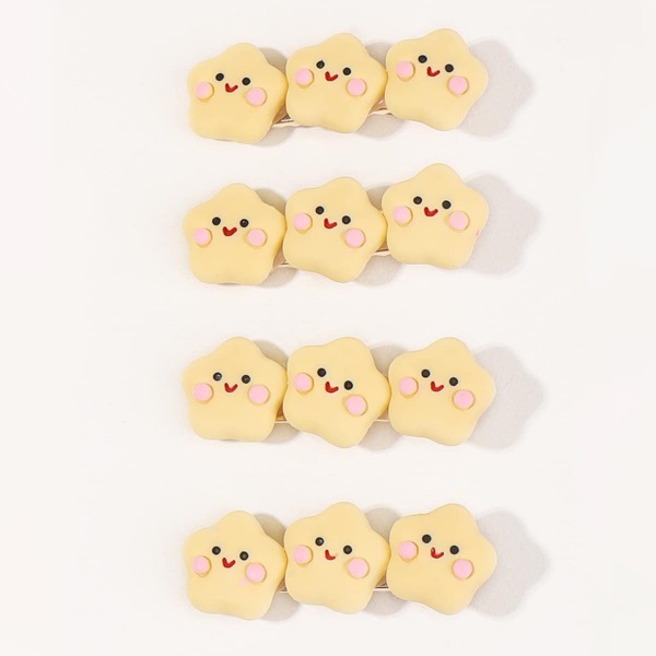 

4pcs Toddler Girls Cartoon Hair Clip, Yellow
