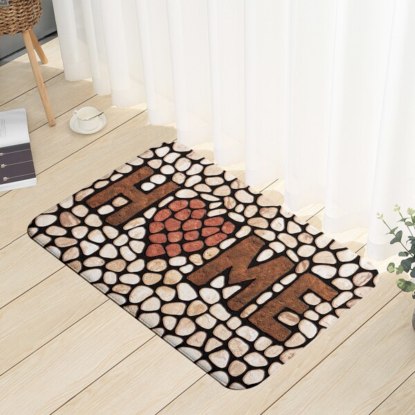 

Letter Graphic Floor Mat, Multicolor