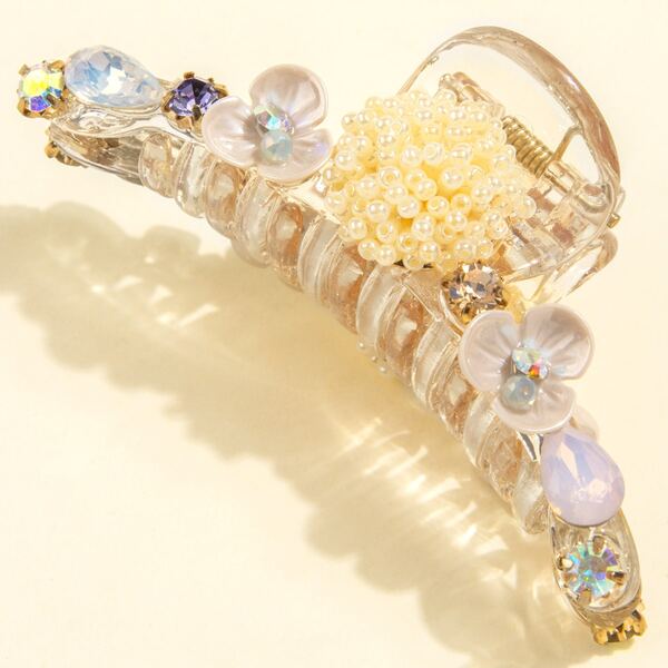 

Faux Pearl Decor Hair Claw, Multicolor
