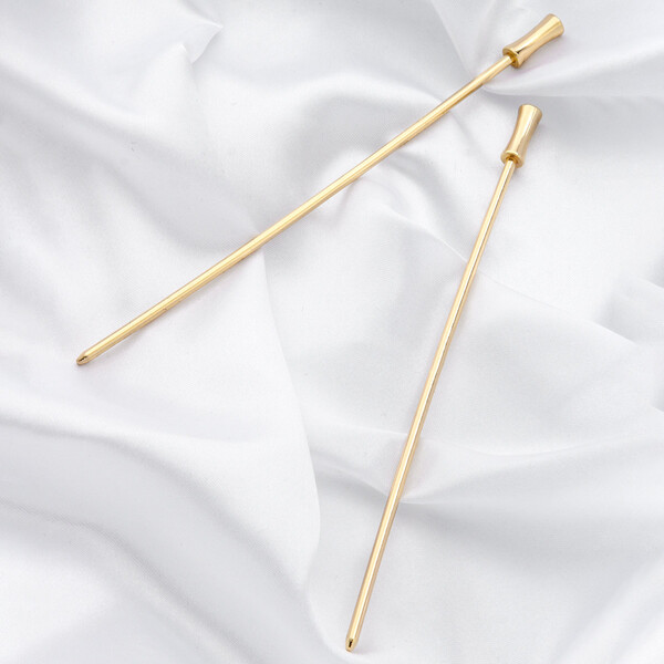 

2pcs Alloy Hair Pin, Gold