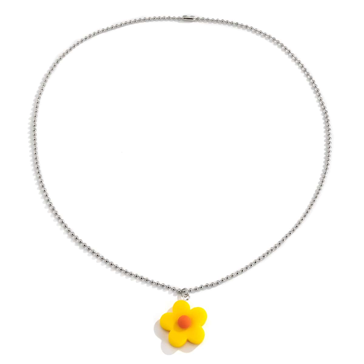 

Flower Pendant Necklace, Yellow