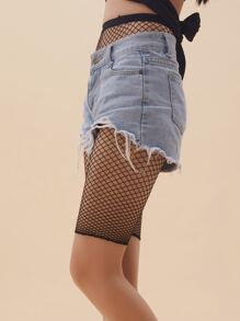 Quần lưới cá chắp vá mùa hè cho nữ - màu đen - Xem 3