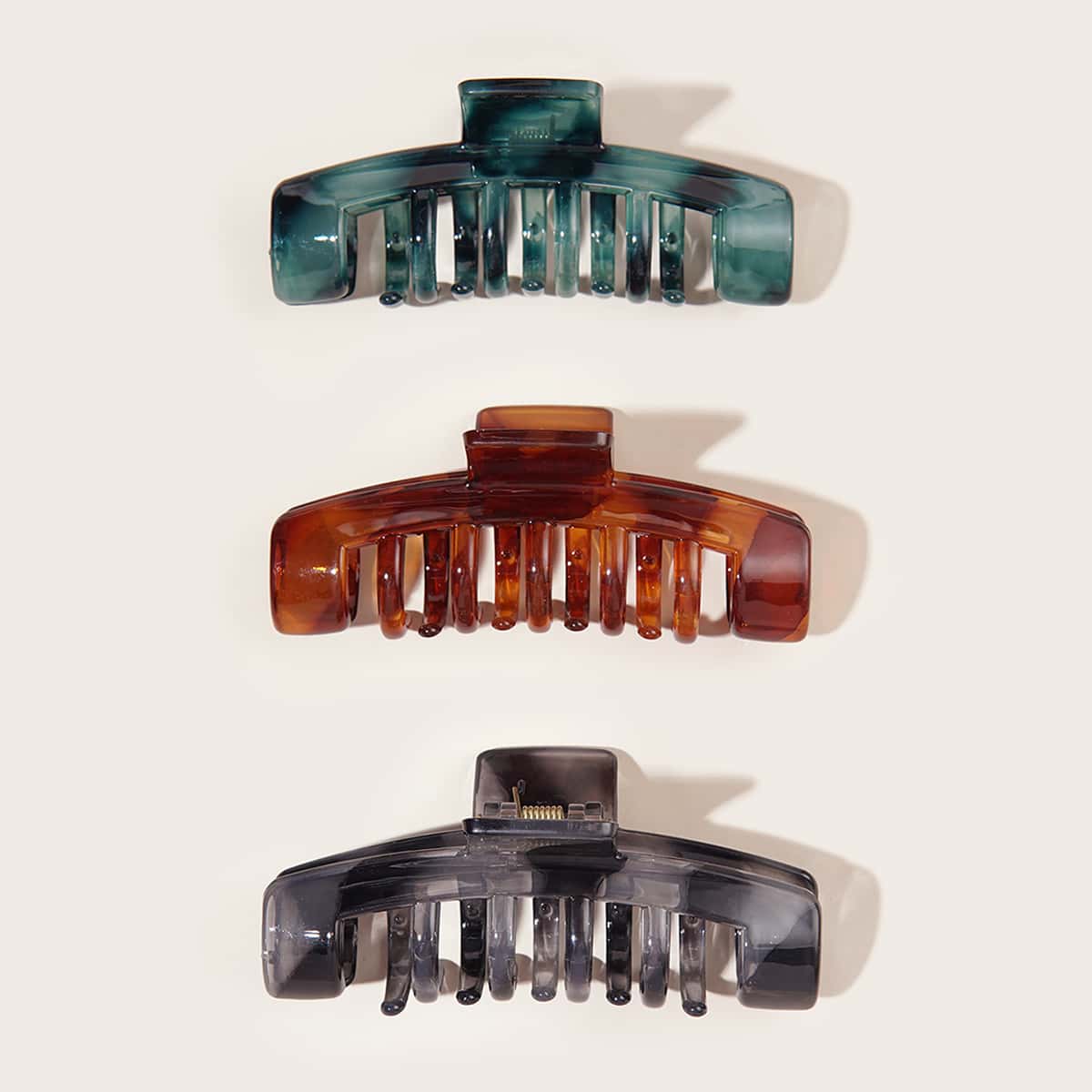 

3pcs Large Hair Claw, Multicolor