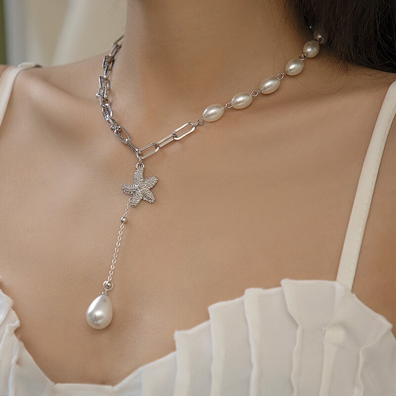 

Starfish Chain Necklace, Silver