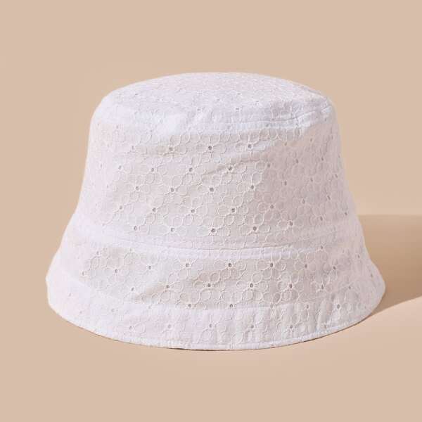 

Flower Detail Bucket Hat, White