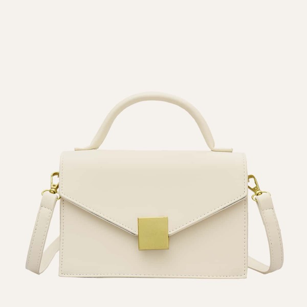 

Minimalist Flap Satchel Bag, Beige