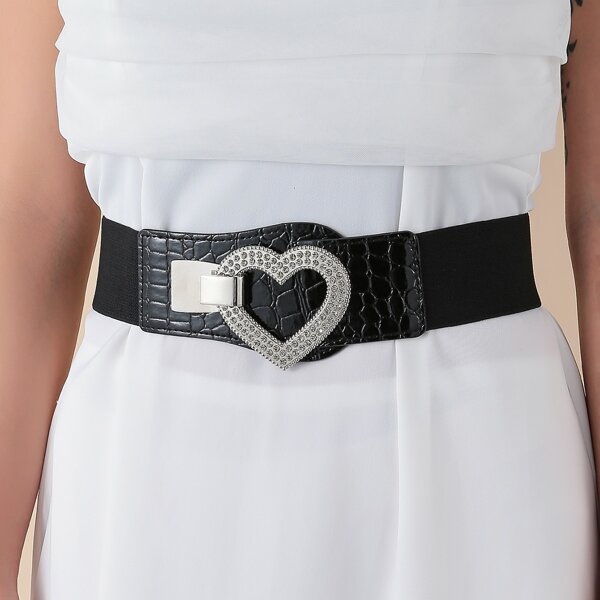 

Heart Buckle Belt, Black