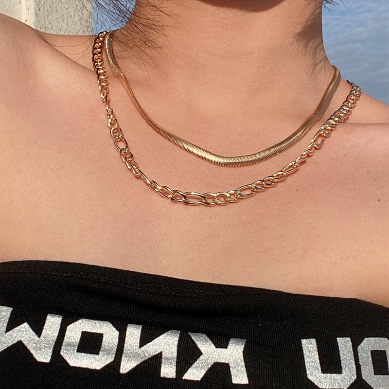 

2pcs Minimalist Necklace, Gold