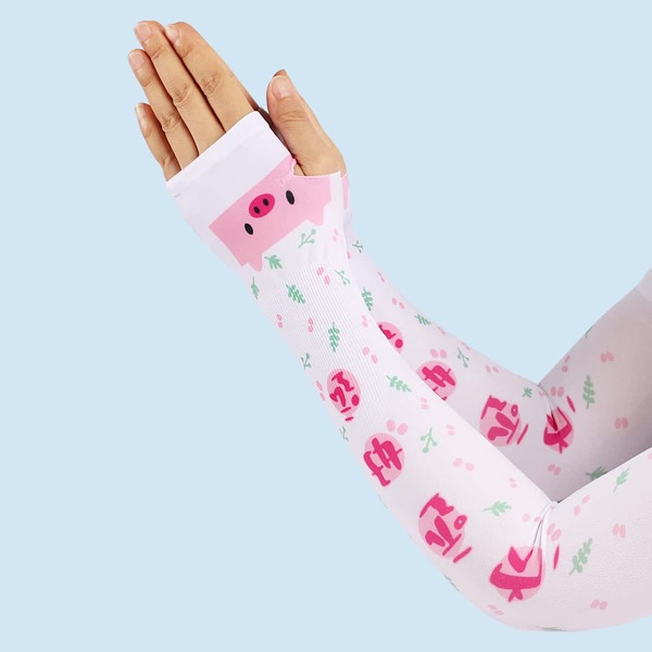 

Leaf Print Arm Sleeves, Multicolor