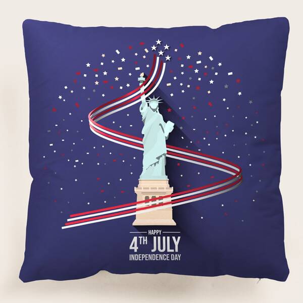 

Independence Day Pattern Cushion Cover Without Filler, Multicolor