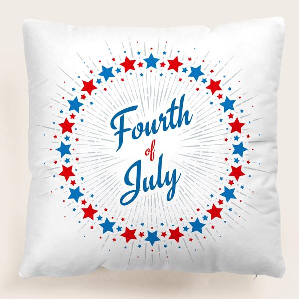 

Independence Day Star Print Cushion Cover Without Filler, Multicolor