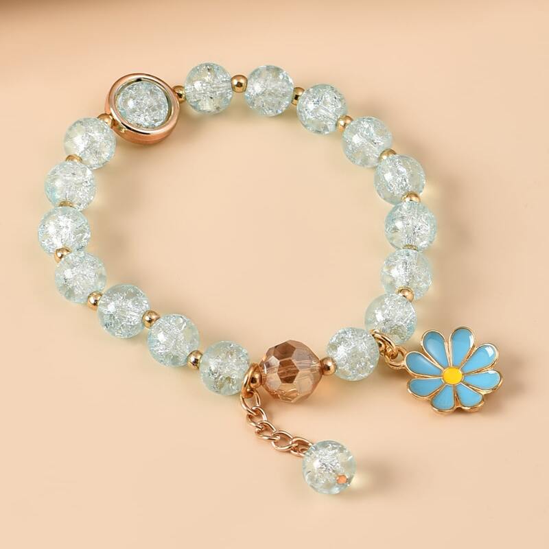 

Floral Beaded Bracelet, Baby blue