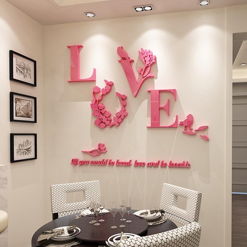 

1set Random 3D LOVE Design Wall Sticker, Multicolor