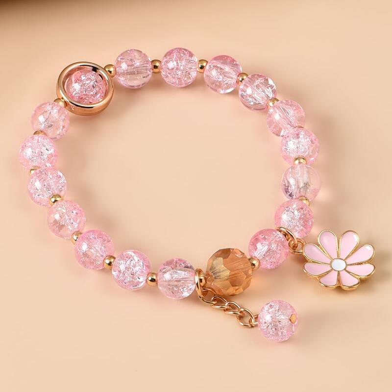 

Floral Beaded Bracelet, Pink