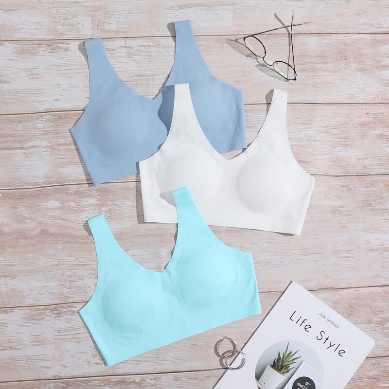

3pack No Show Bralette Set, Multicolor