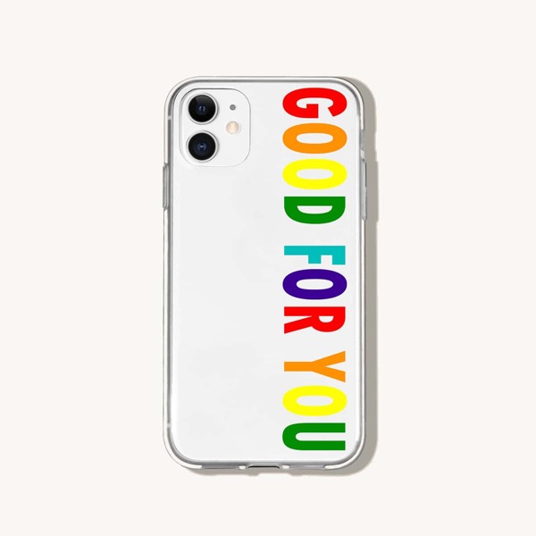 

Letter Graphic Clear Phone Case, Multicolor