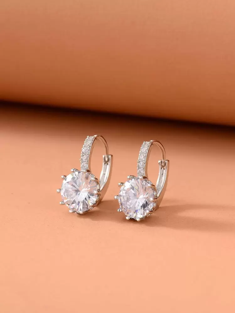 Pendientes con zirconia cúbica - Plateado - Añade 1