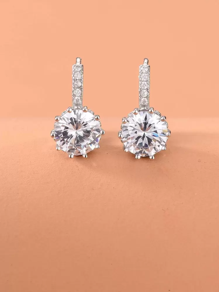 Pendientes con zirconia cúbica - Plateado - Añade 2