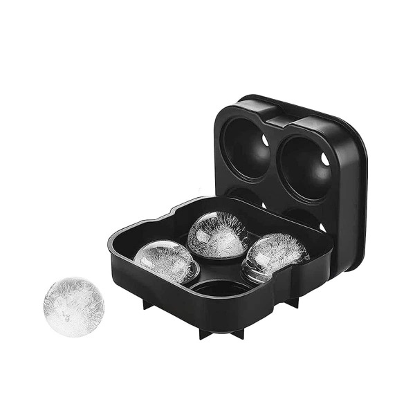 

1pc 4 Hole Ice Ball Mold, Black