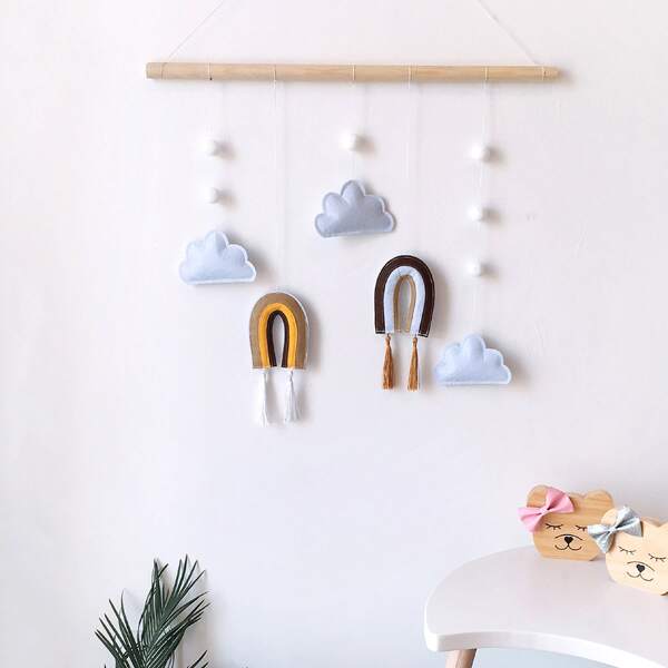 

Kids Rainbow & Cloud Pendant Wall Hanging, Multicolor