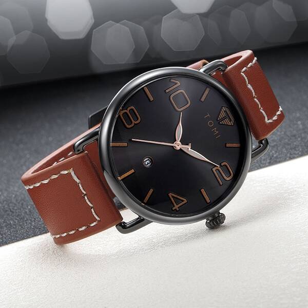 

Men Simple Round Pointer Quartz Watch