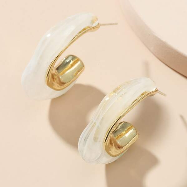 

Irregular Resin Earrings, Gold