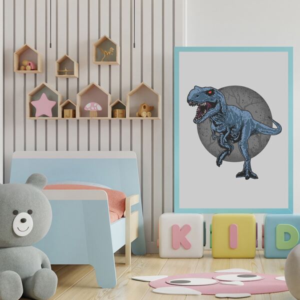 

Kids Dinosaur Print Unframed Painting, Multicolor