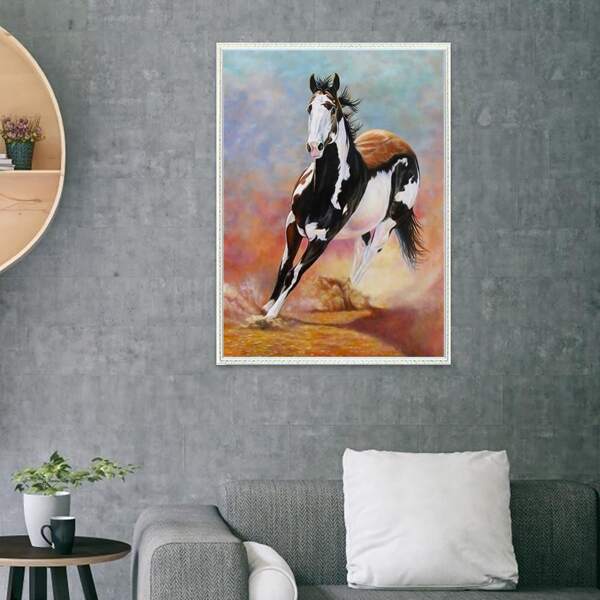 

Horse Print DIY Diamond Unframed Painting, Multicolor