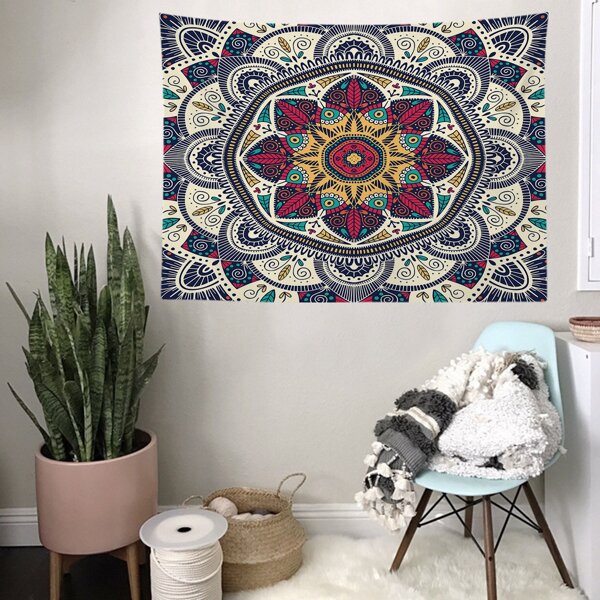 

Mandala Print Tapestry, Multicolor