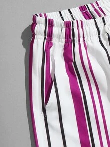Manfinity Men Striped Drawstring Shorts - Multicolor - View 5