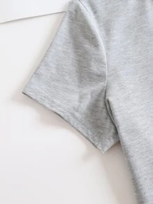 INAWLY 纯色圆领 T 恤 - 淺灰色 - 查看 3