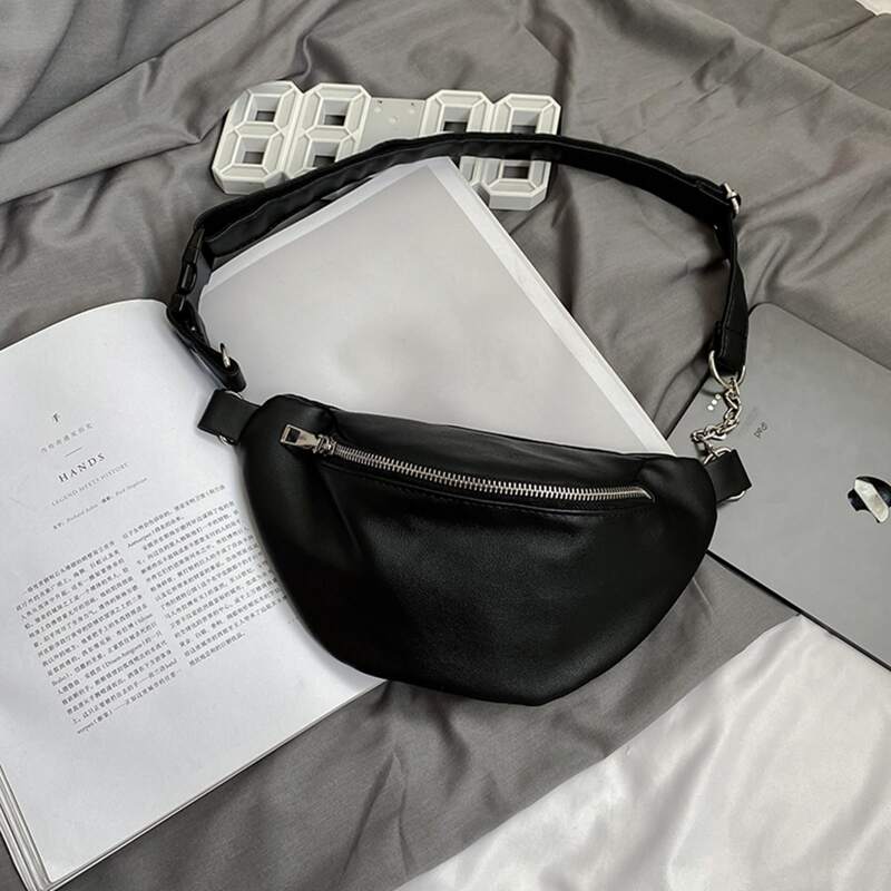 

Guys Solid Zip Sling Bag, Black