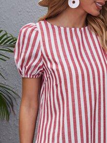 SHEIN Vestido Botón A rayas Casual - Multicolor - Ver 5