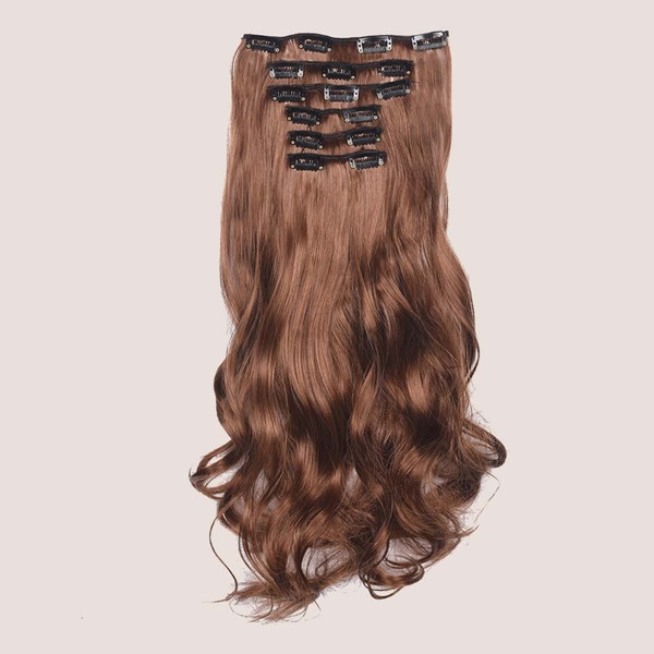 

16pcs Clip In Long Curly Hairpiece, Ombre