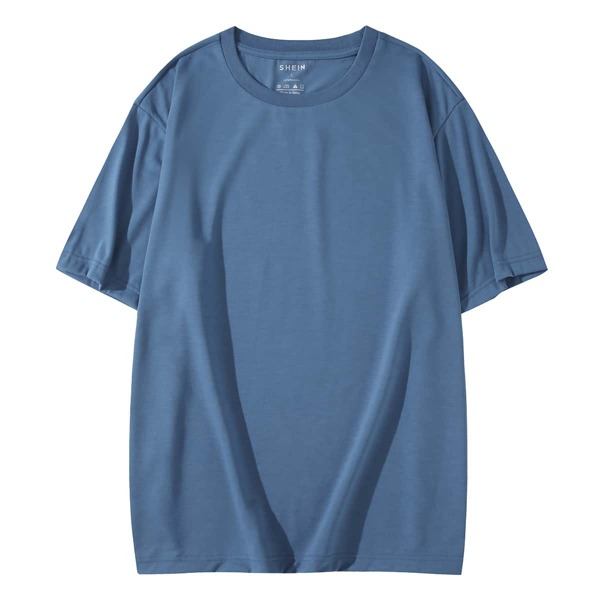 

Men Solid Short Sleeve Tee, Dusty blue