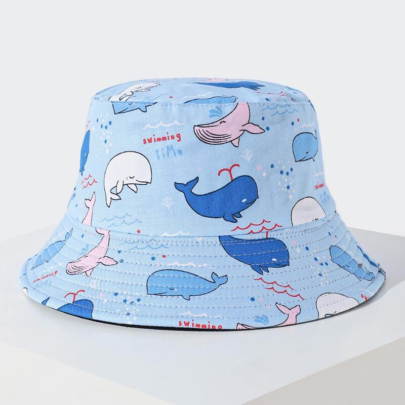 

Cartoon Fish Bucket Hat, Baby blue
