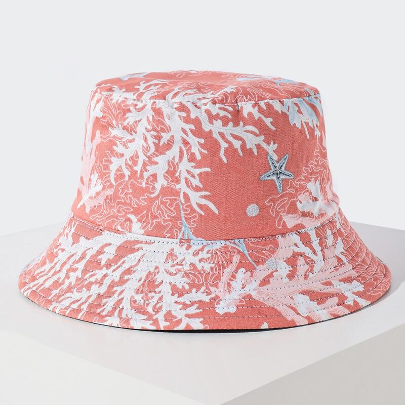 

Starfish & Coral Bucket Hat, Coral pink