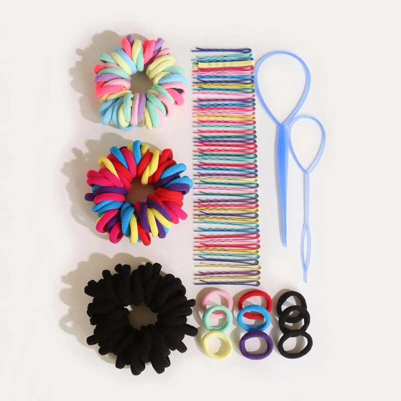 

202pcs Colorful Hair Accessory Set, Multicolor