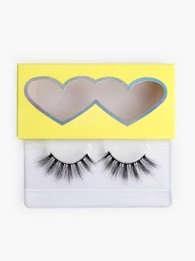 1 par de pestañas postizas completas, gruesas y rizadas, de 17 mm, esponjosas y delgadas, con volumen diario - Negro - Ver 2