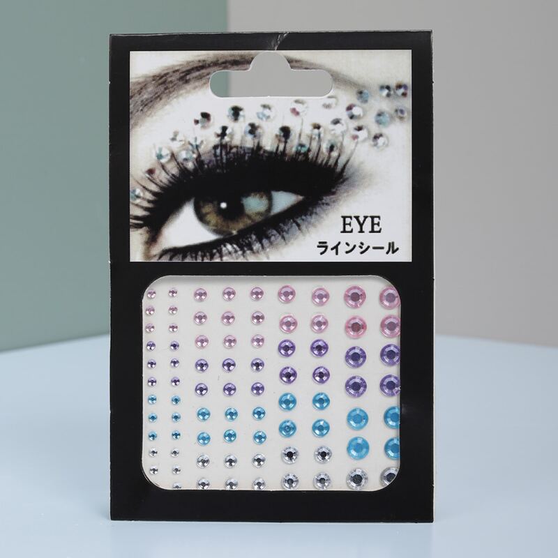 

1sheet Colorful Rhinestone Eye Tattoo Sticker, Multicolor