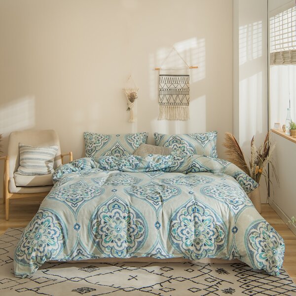 

Graphic Print Duvet Cover Set Without Filler, Multicolor
