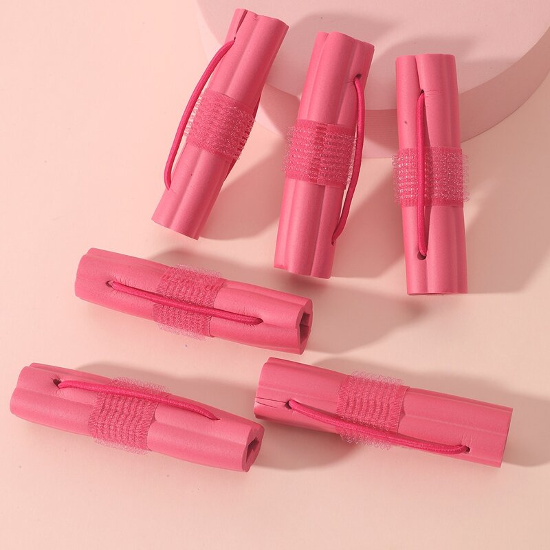 

6pcs Self-adhesive Hair Curler, Red