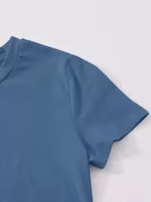 SHEIN EZwear 開衩下擺素色洋裝