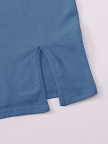 SHEIN EZwear 開衩下擺素色洋裝