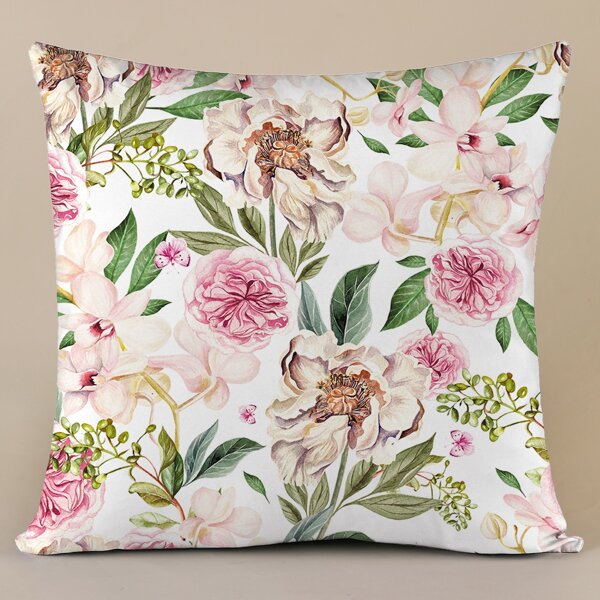 

Flower Print Cushion Cover Without Filler, Multicolor