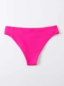 Solid Bikini Panty, For Summer Beach Vacation - Hot Pink - View 2