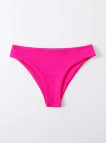 Solid Bikini Panty, For Summer Beach Vacation - Hot Pink - View 3